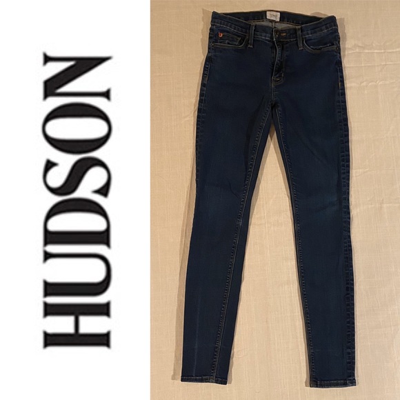 HUDSON mis rise skinny blue jeans - Picture 2 of 6